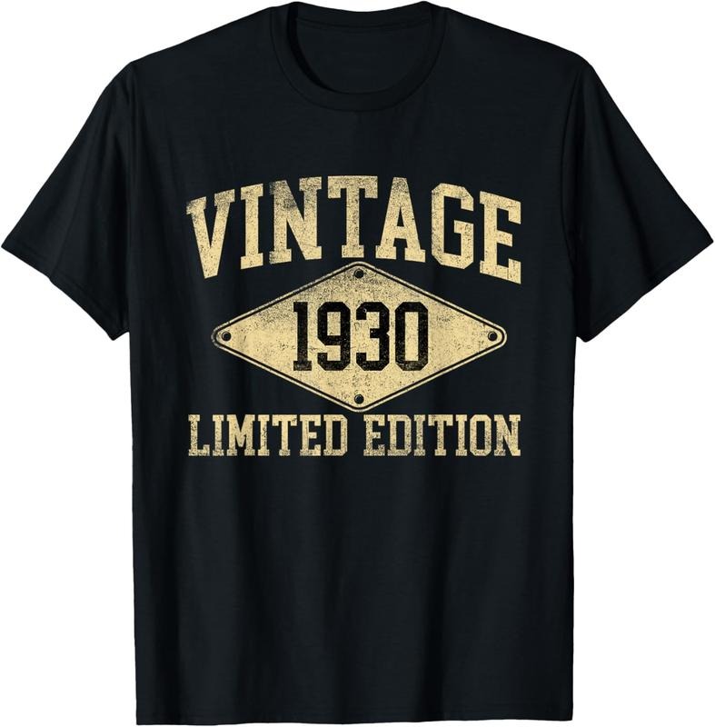100% Cotton Vintage 1930 Limited Edition Year Of Birth Birthday T-Shirt Hoodie, Sweatshirt | HypeCrazeTee.com