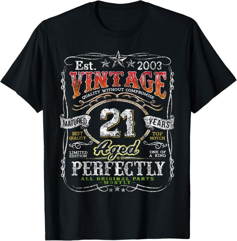100% Cotton Vintage 2003 Limited Edition 21 year old Gifts 21st Birthday T-Shirt Hoodie, Sweatshirt | HypeCrazeTee.com