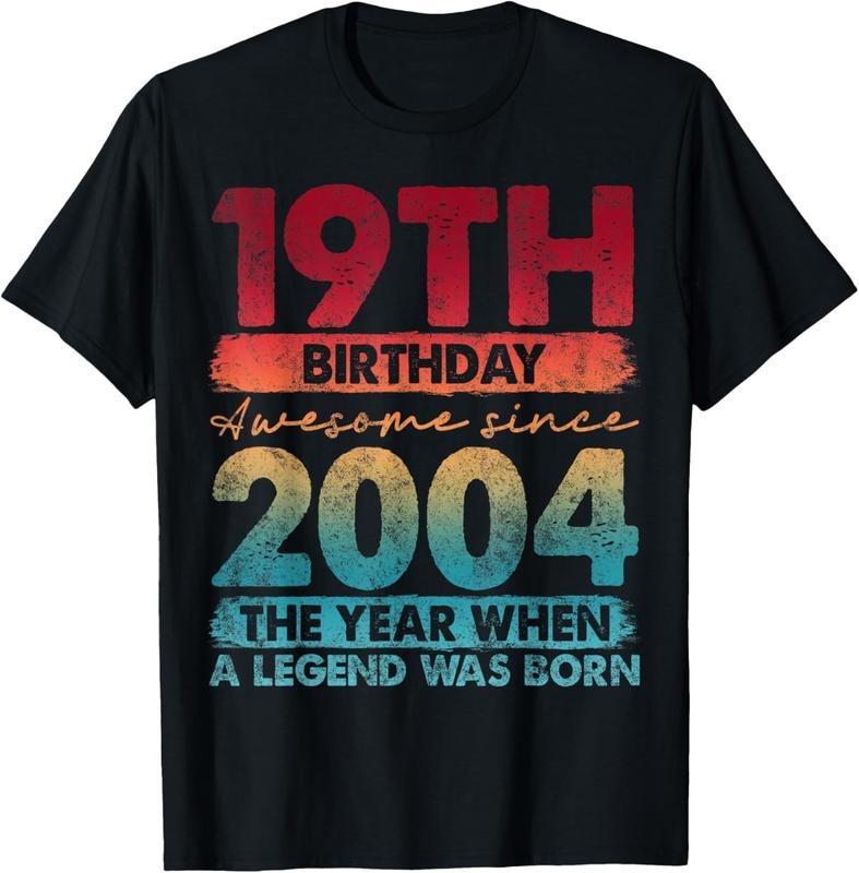 100% Cotton Vintage 2004 19 Year Old Gifts Limited Edition 19th Birthday T-Shirt Hoodie, Sweatshirt | HypeCrazeTee.com