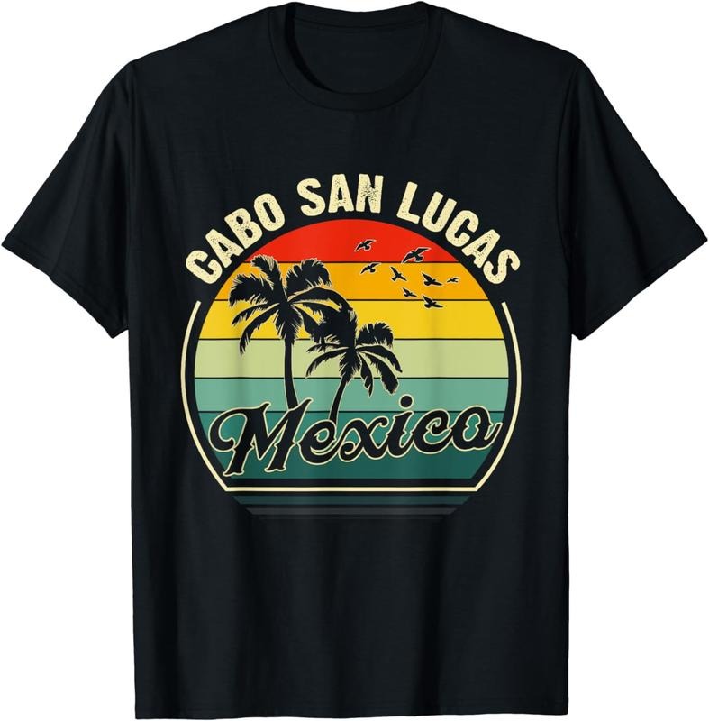 [100% Cotton]Vintage Cabo San Lucas Meico Summer Vacation Sunset Palm T-Shirt Hoodie, Sweatshirt | HypeCrazeTee.com