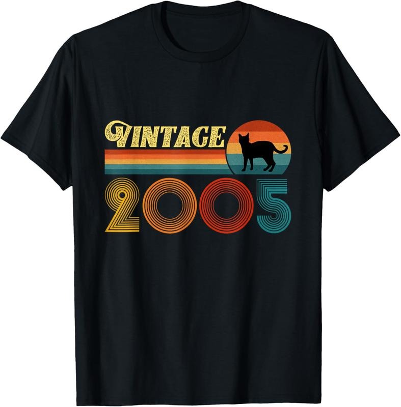 100% Cotton Vintage Funny Cat Shirt Birthday Gift 2005 Men Women 19 Year T-Shirt Hoodie, Sweatshirt | HypeCrazeTee.com