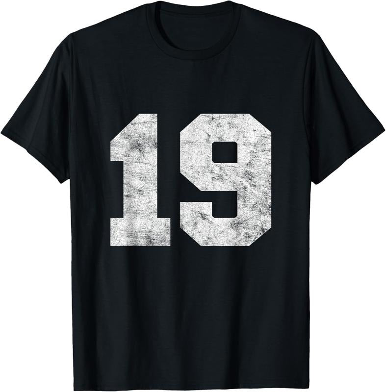 100% Cotton Vintage Lucky Number 19 Birthday Sports Player Team Athlete T-Shirt Hoodie, Sweatshirt | HypeCrazeTee.com