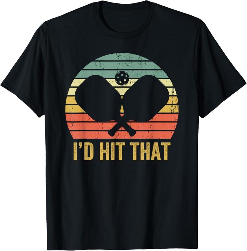 100% Cotton Vintage Pickleball Player Funny I'd Hit That Retro T-Shirt Hoodie, Sweatshirt | HypeCrazeTee.com