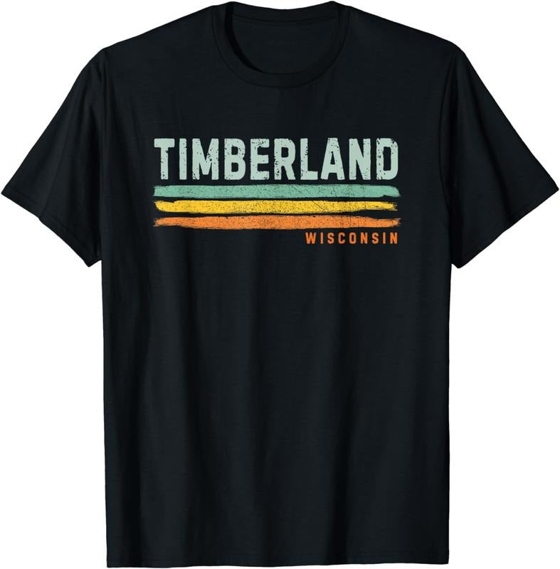 [100% Cotton]Vintage Stripes Timberland WI T-Shirt Hoodie, Sweatshirt | HypeCrazeTee.com