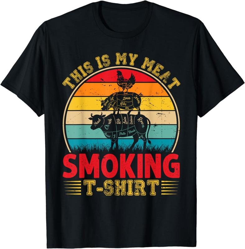 [100% Cotton]Vintage This Is My Meat Smoking T-shirt BBQ Smokers Lovers T-Shirt Hoodie, Sweatshirt | HypeCrazeTee.com
