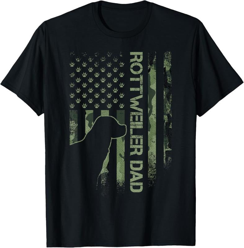 100% Cotton Vintage USA Camo Flag Proud Rottweiler Dad Rottie Silhouette T-Shirt Hoodie, Sweatshirt | HypeCrazeTee.com