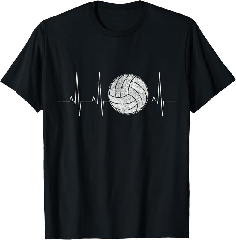 100% Cotton Volleyball Heartbeat As Funny Volleyball Gift Ideas T-Shirt Hoodie, Sweatshirt | HypeCrazeTee.com