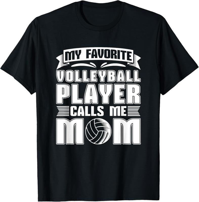 100% Cotton Volleyball Mom - My Favorite Volleyball Player Calls Me Mom T-Shirt Hoodie, Sweatshirt | HypeCrazeTee.com