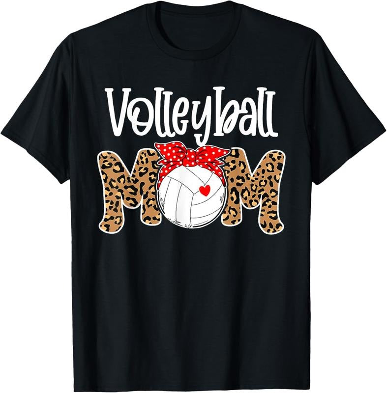 100% Cotton Volleyball Mom Leopard Messy Bun Game Day Funny Mothers Day T-Shirt Hoodie, Sweatshirt | HypeCrazeTee.com