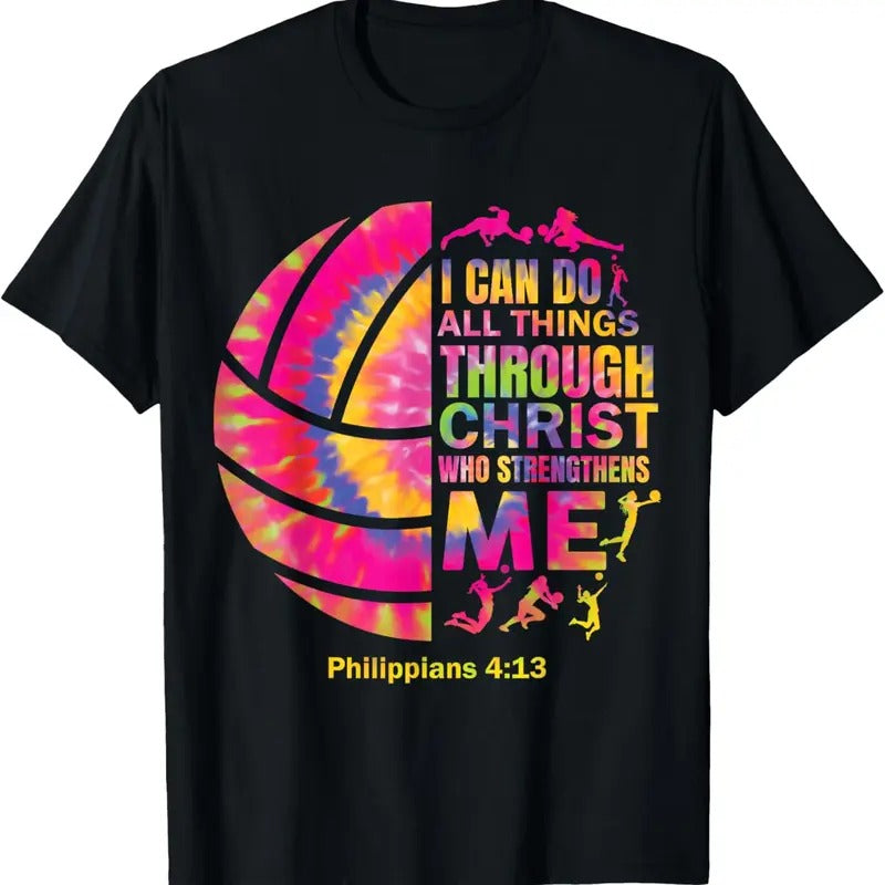 100% Cotton Volleyball t Shirt Teen Girls Women Christian Christ Tie Dye T-Shirt Hoodie, Sweatshirt | HypeCrazeTee.com
