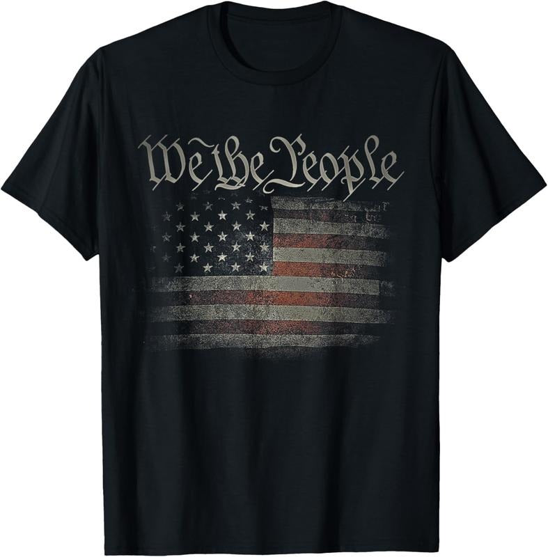 100% Cotton We The People USA Flag 4th of July US Distressed Grunge US T-Shirt Hoodie, Sweatshirt | HypeCrazeTee.com