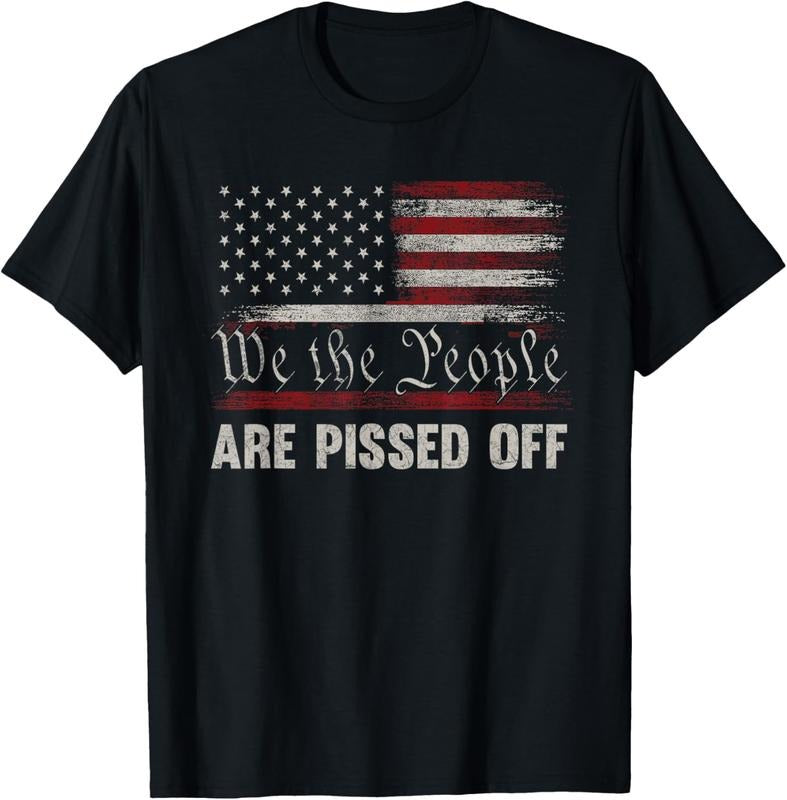 100% Cotton We the People Are Pissed Off Vintage US America Flag FRONT T-Shirt Hoodie, Sweatshirt | HypeCrazeTee.com