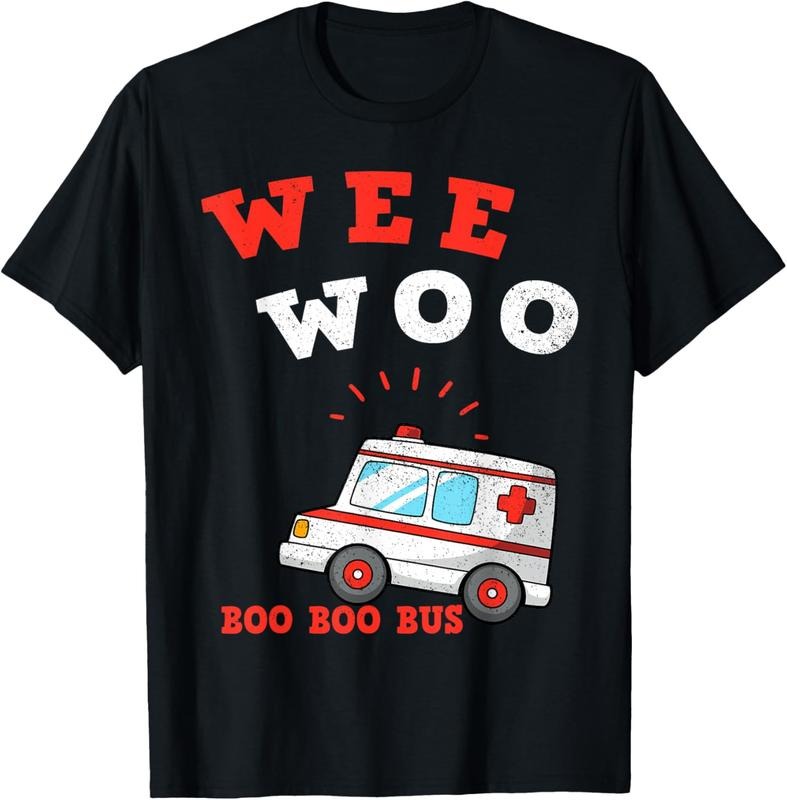 100% Cotton Wee Woo Boo Boo Bus Ambulance Funny EMS EMT Paramedic Gift T-Shirt Hoodie, Sweatshirt | HypeCrazeTee.com