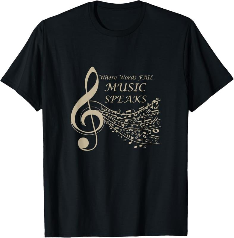 100% Cotton Where Words Fail Music Speaks Musical Music Notes T-Shirt Hoodie, Sweatshirt | HypeCrazeTee.com