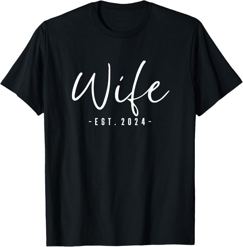 100% Cotton Wife Est 2024 Just Married Honeymoon Wedding Couples T-Shirt Hoodie, Sweatshirt | HypeCrazeTee.com