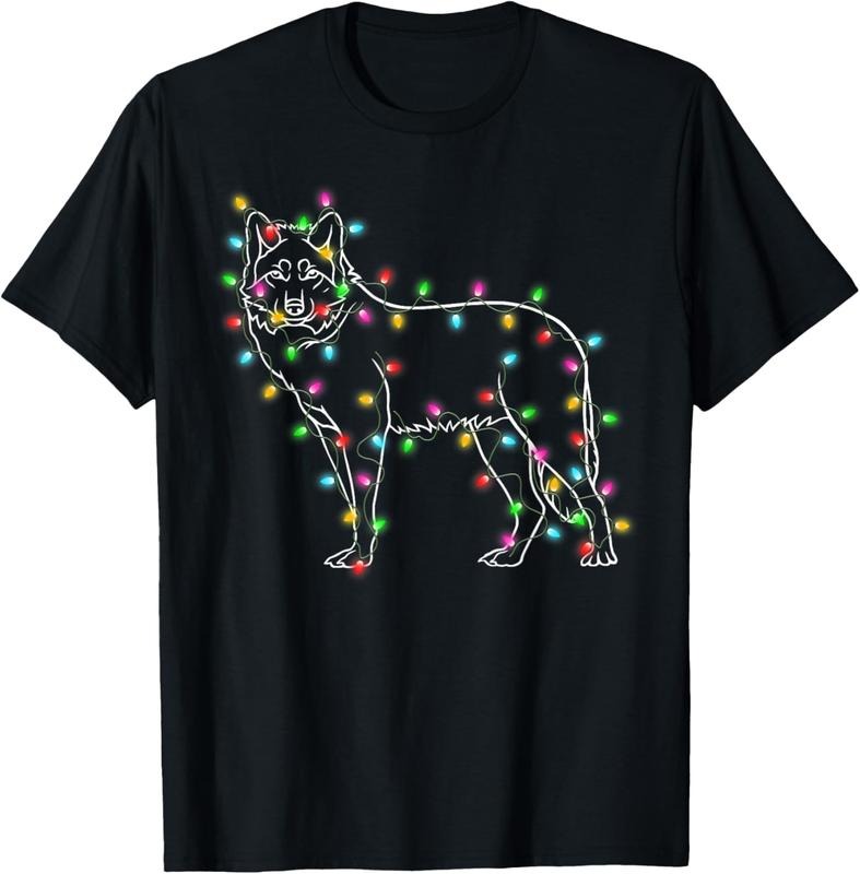 100% Cotton Wolfs Tree Christmas Sweater Xmas Pet Animal Wolf Lover Gift T-Shirt Hoodie, Sweatshirt | HypeCrazeTee.com