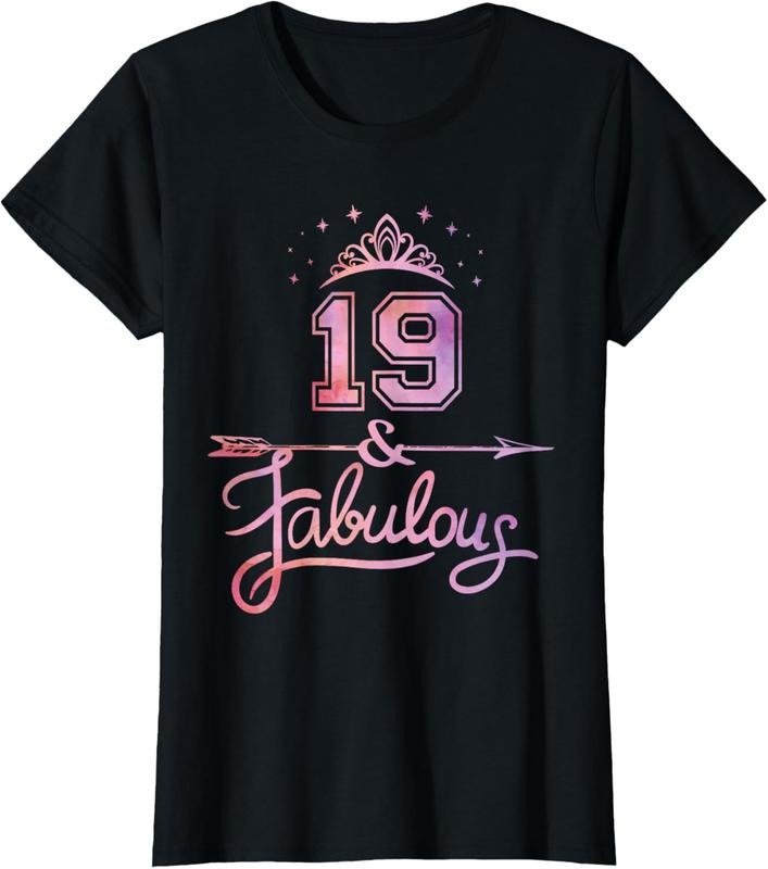 100% Cotton Women 19 Years Old And Fabulous Happy 19th Birthday T-Shirt Hoodie, Sweatshirt | HypeCrazeTee.com