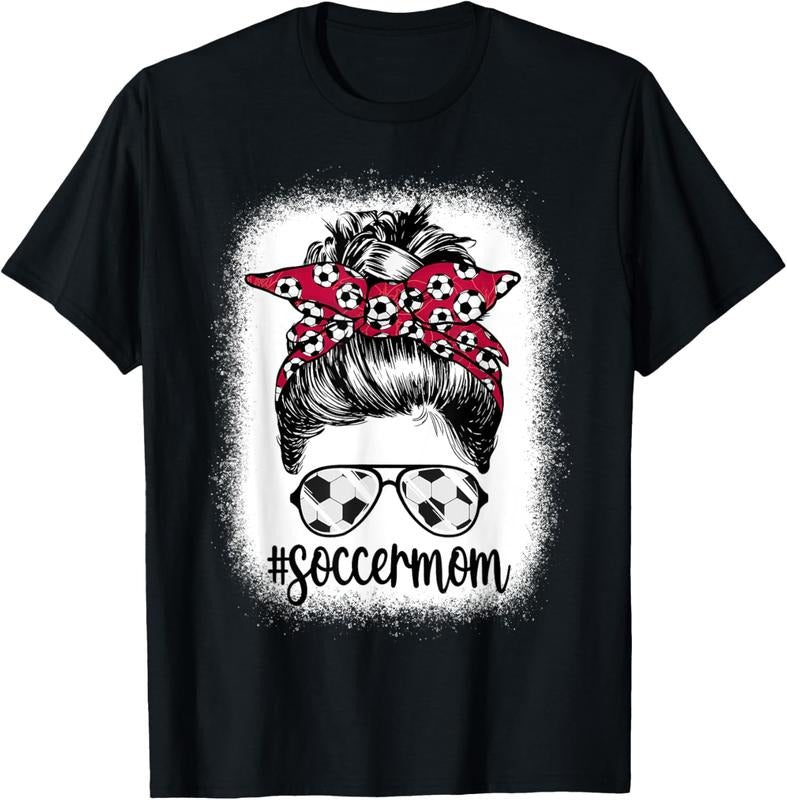 100% Cotton Women Mom Life Soccer Mom Mothers Day Messy Bun Women Funny T-Shirt Hoodie, Sweatshirt | HypeCrazeTee.com
