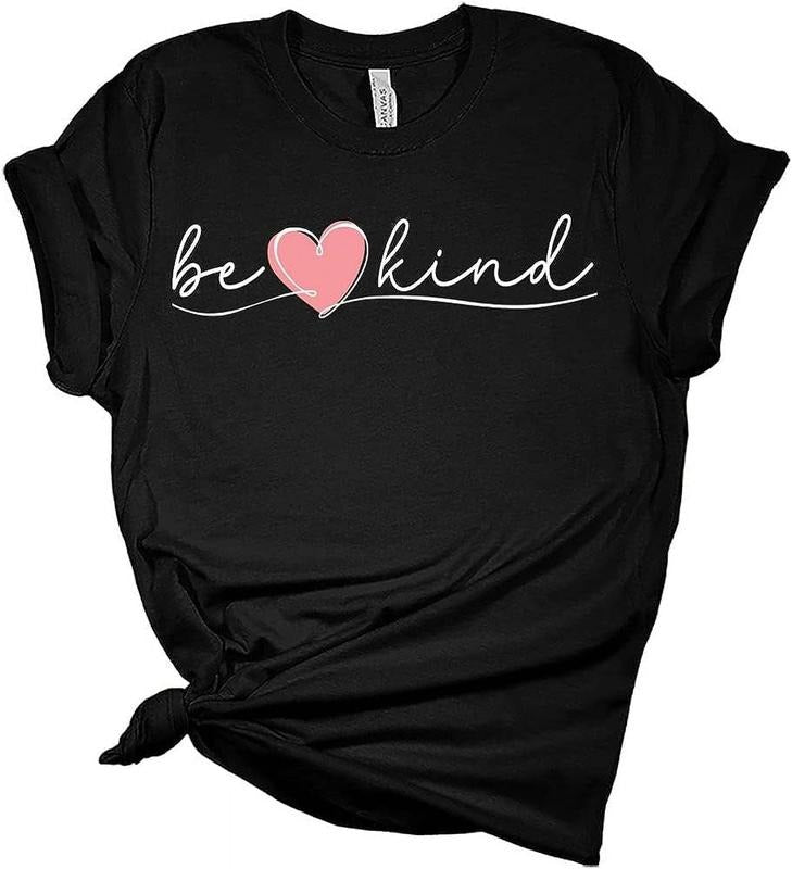[100% Cotton]Womens Be Kind Shirt Casual Ladies Cute Teacher Graphic Tees Spring Short Sleeve Plus Size Summer Tops for...