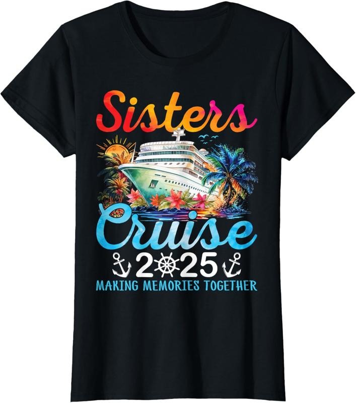 100% Cotton Womens Sisters Cruise Trip 2025 Cruise Ship Matching Vacation Party T-Shirt Hoodie, Sweatshirt | HypeCrazeTee.com