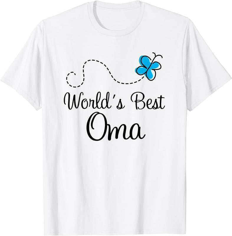 [100% Cotton]Worlds Best Oma T-shirt Grandma Butterfly Mothers Day White Hoodie, Sweatshirt | HypeCrazeTee.com