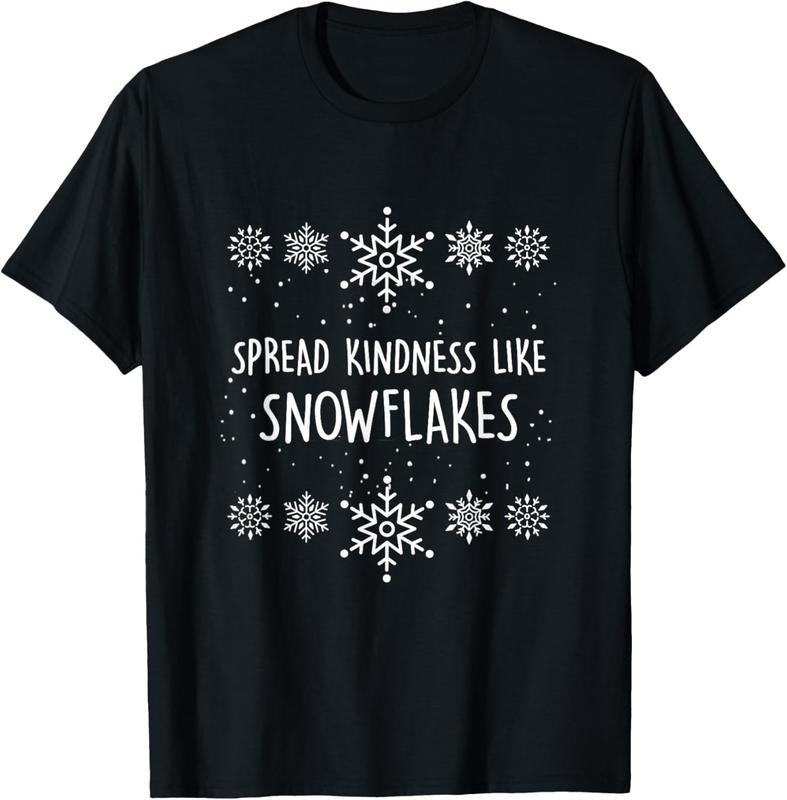 100% Cotton Xmas Themed Spread Kindness Like Snowflakes Merry Christmas T-Shirt Hoodie, Sweatshirt | HypeCrazeTee.com