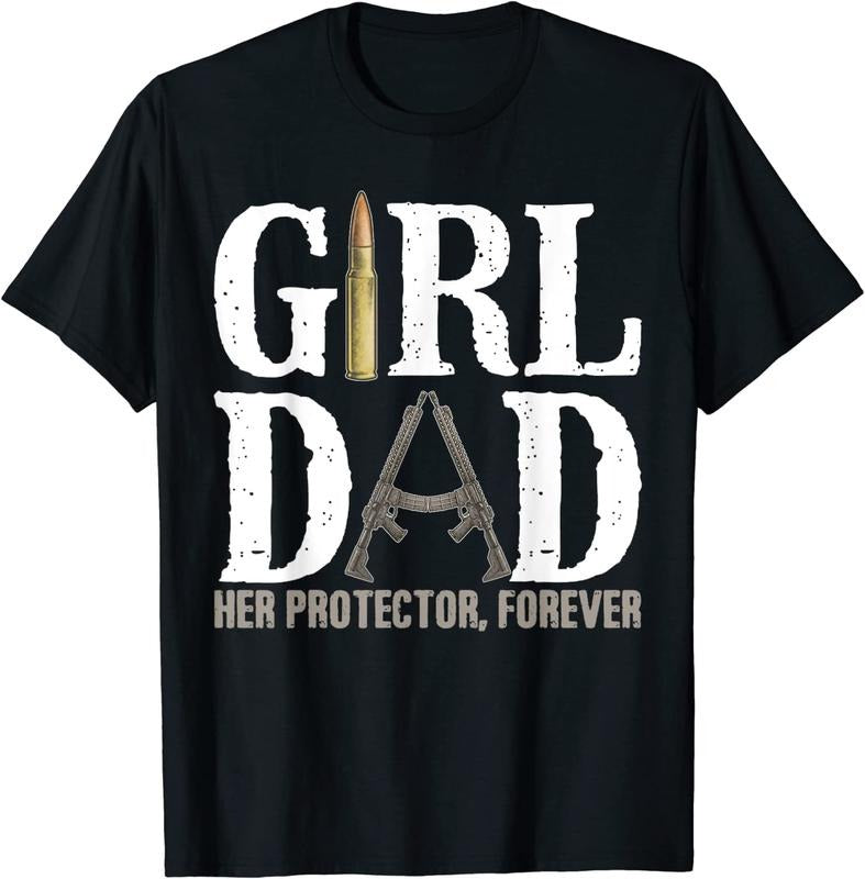 [100% Cotton]ZOCAVIA Mens Girl Dad Her Protector Forever Funny Father of Girls T-Shirt Hoodie, Sweatshirt | HypeCrazeTee.com