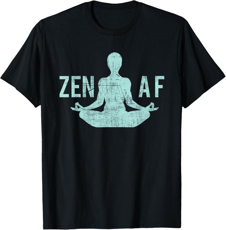 100% Cotton Zen AF T-Shirt Cute Yoga Clothes Funny Gifts For Women T-Shirt Hoodie, Sweatshirt | HypeCrazeTee.com
