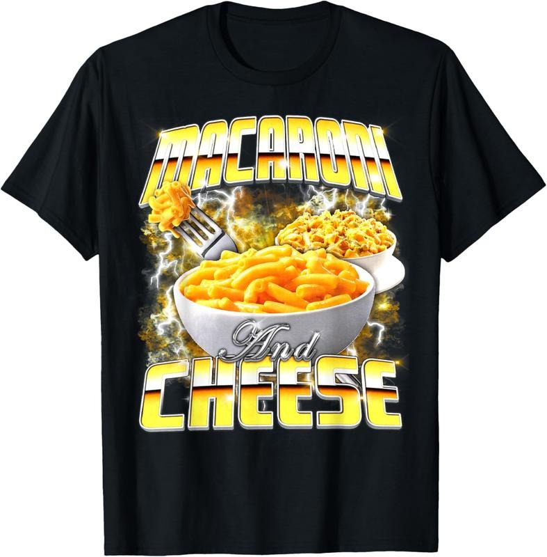100% Cotton macaroniaroni and Cheese Meme Bootleg Rap Style 90s Vintage Funny T-Shirt Hoodie, Sweatshirt | HypeCrazeTee.com