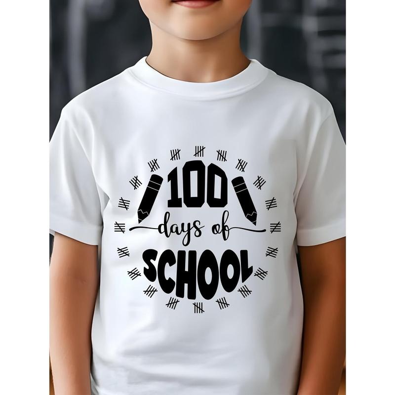 100 Days of School Celebration Boys' Pure Cotton T-Shirt - Soft, Breathable & Durable |   All-Season Comfort |   Cute...