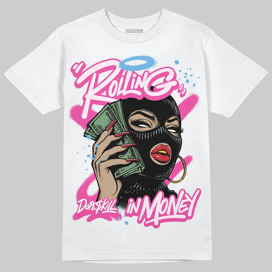 Triple Pink Dunk DopeSkill T-Shirt Rolling in Money Graphic