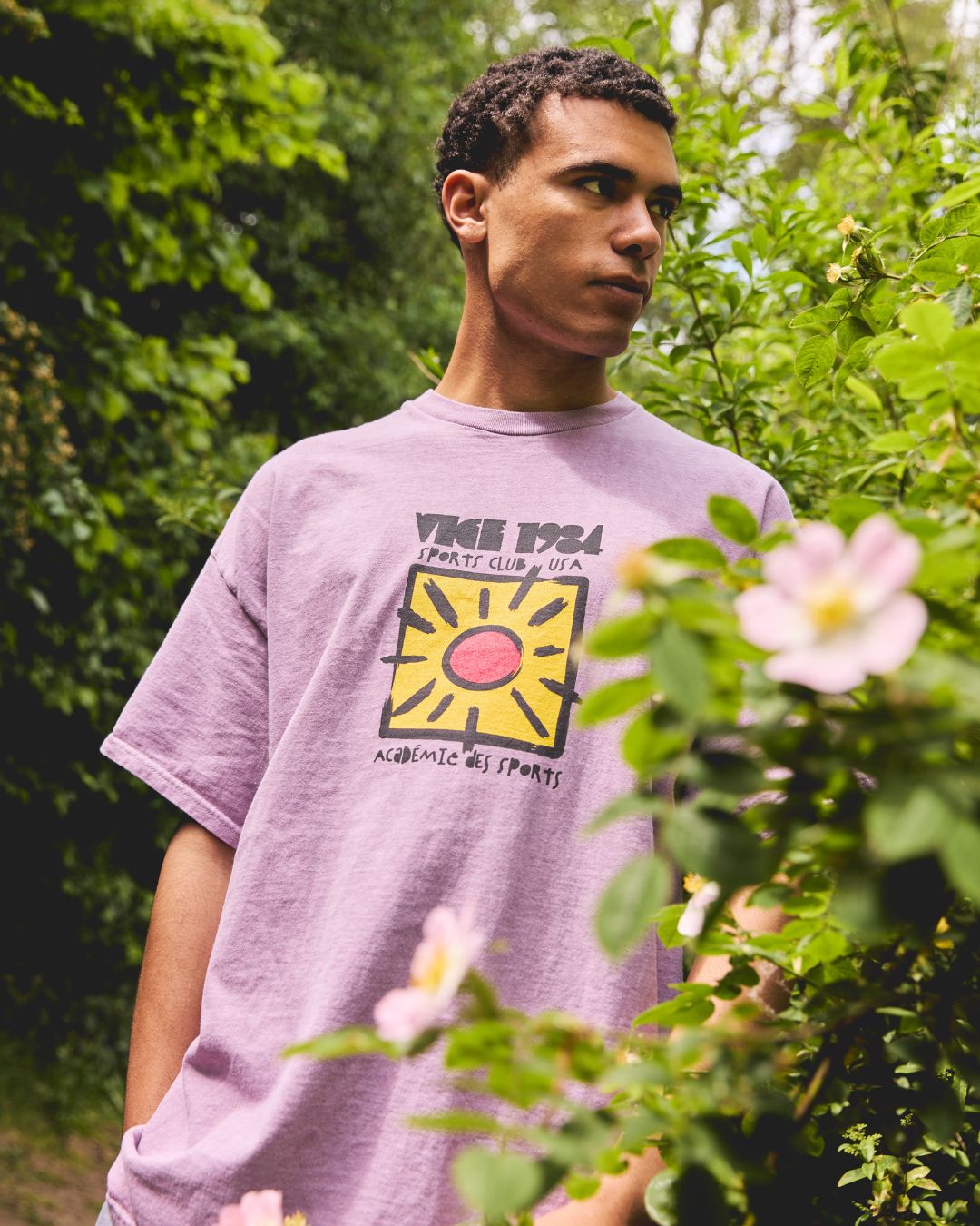 Vice 84 'Sun Sports Club' Vintage Washed Tee - Mauve