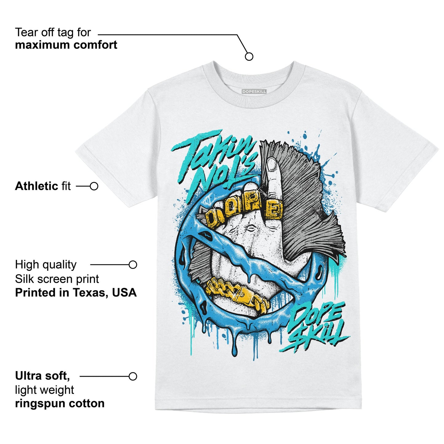 Military Blue 4s DopeSkill T-Shirt Takin No L's Graphic