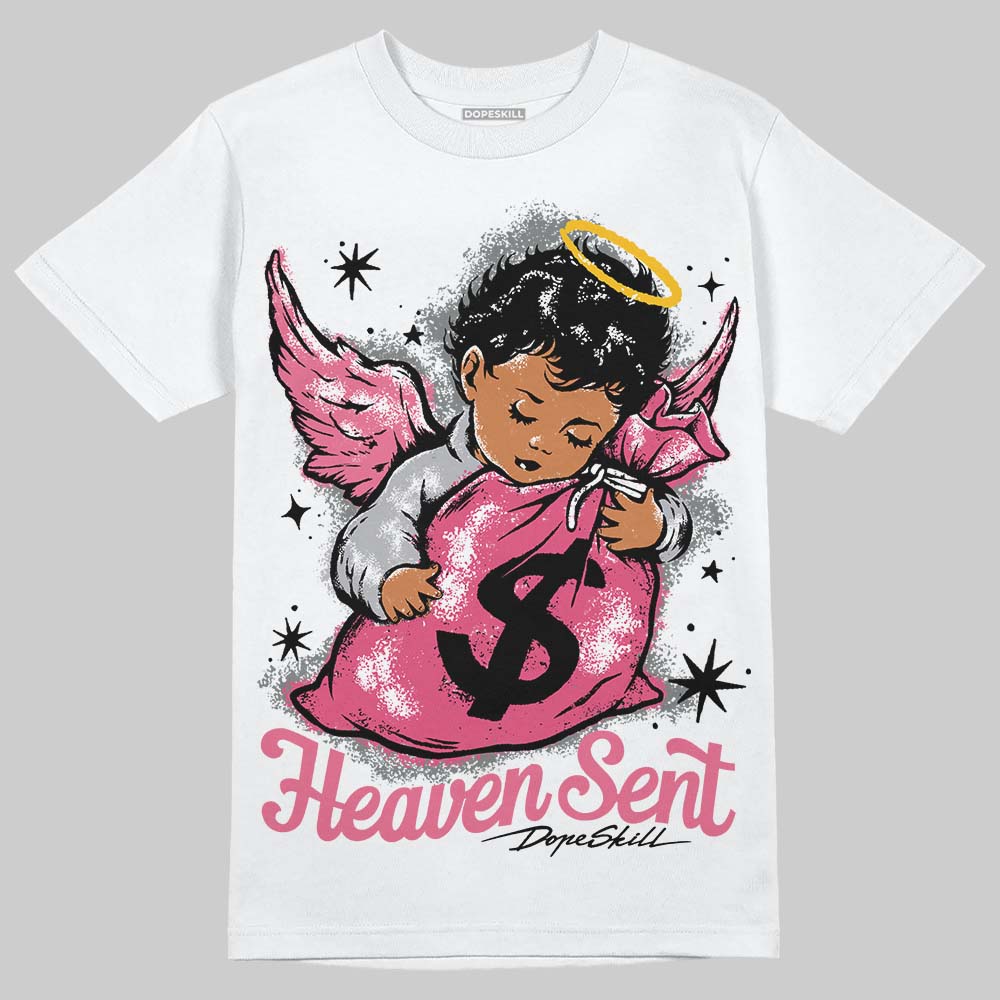 White Fluo Pink DopeSkill T-Shirt Heaven Sent Graphic