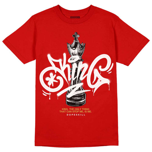 Red Collection DopeSkill Red T-shirt King Chess Graphic