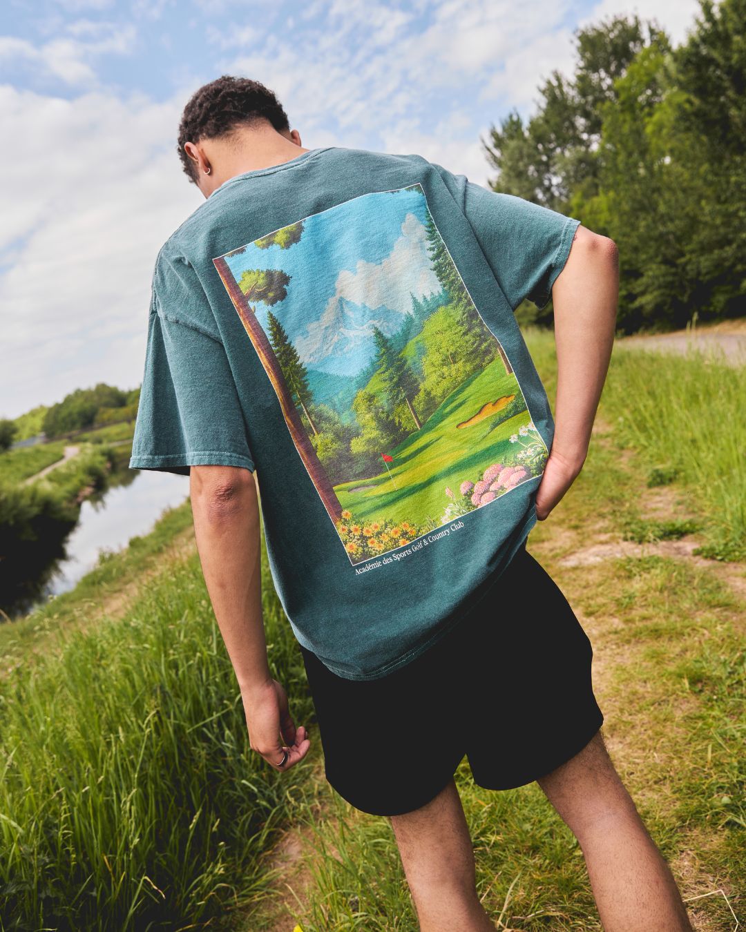 Vice 84 'Golf & Country Club' Vintage Washed Tee - Forest