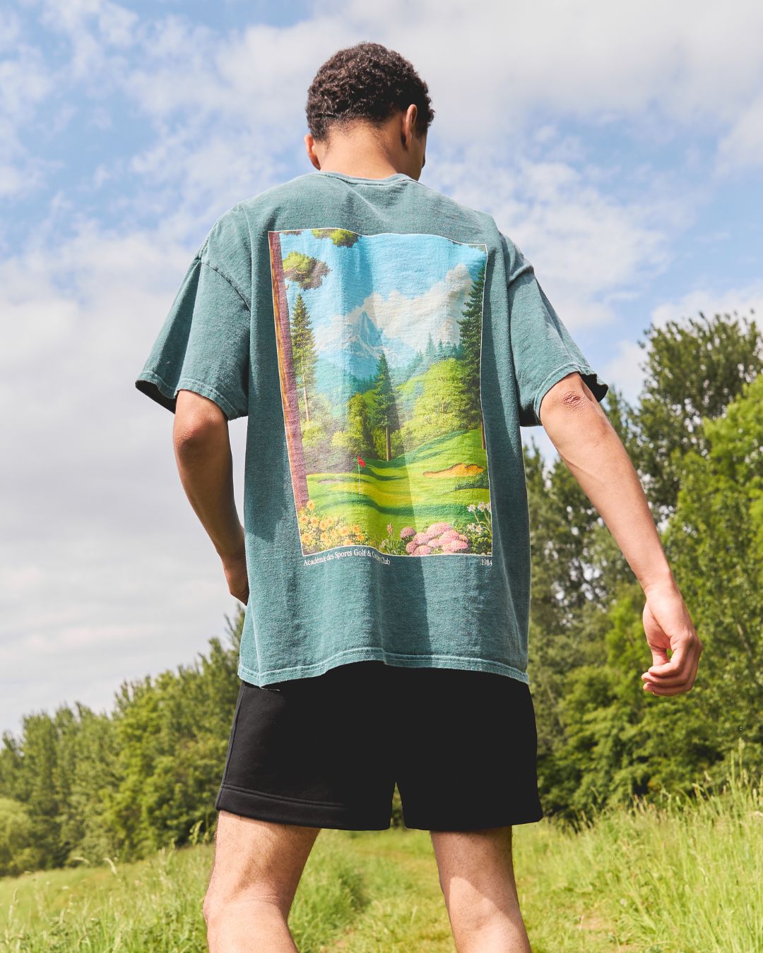 Vice 84 'Golf & Country Club' Vintage Washed Tee - Forest