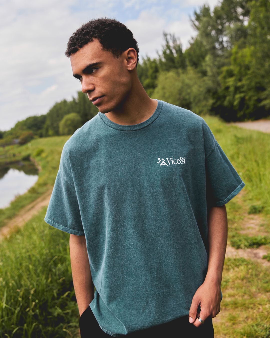 Vice 84 'Golf & Country Club' Vintage Washed Tee - Forest