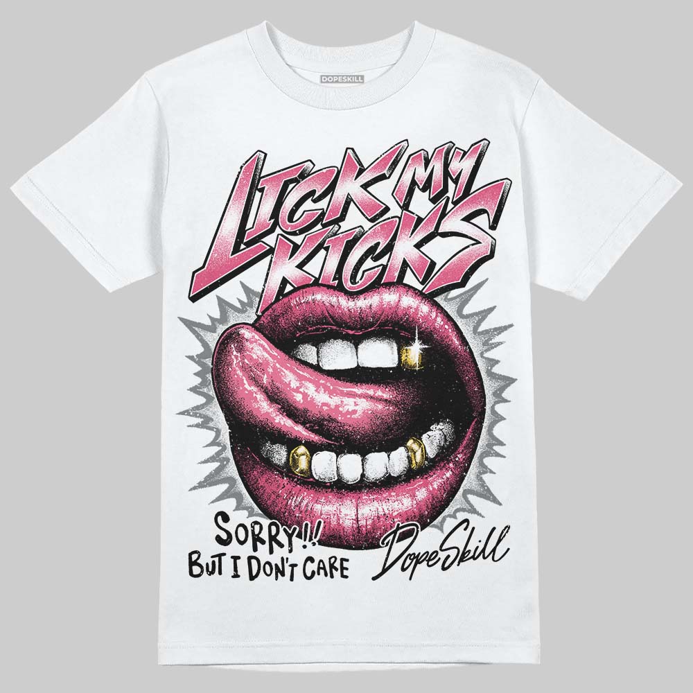White Fluo Pink DopeSkill T-Shirt Lick My Kicks Graphic