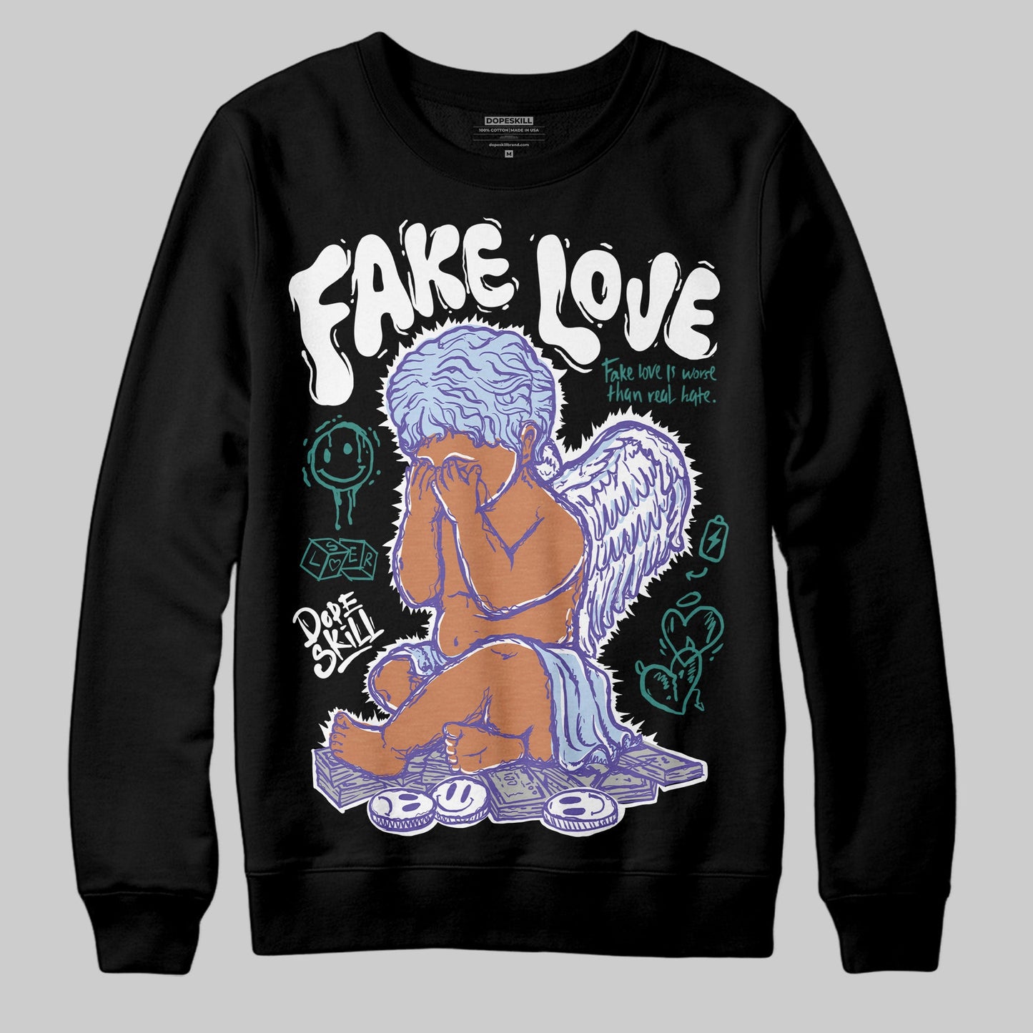 Grape 5s DopeSkill Sweatshirt False Love Graphic