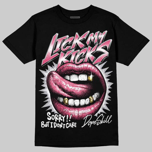 White Fluo Pink DopeSkill T-Shirt Lick My Kicks Graphic