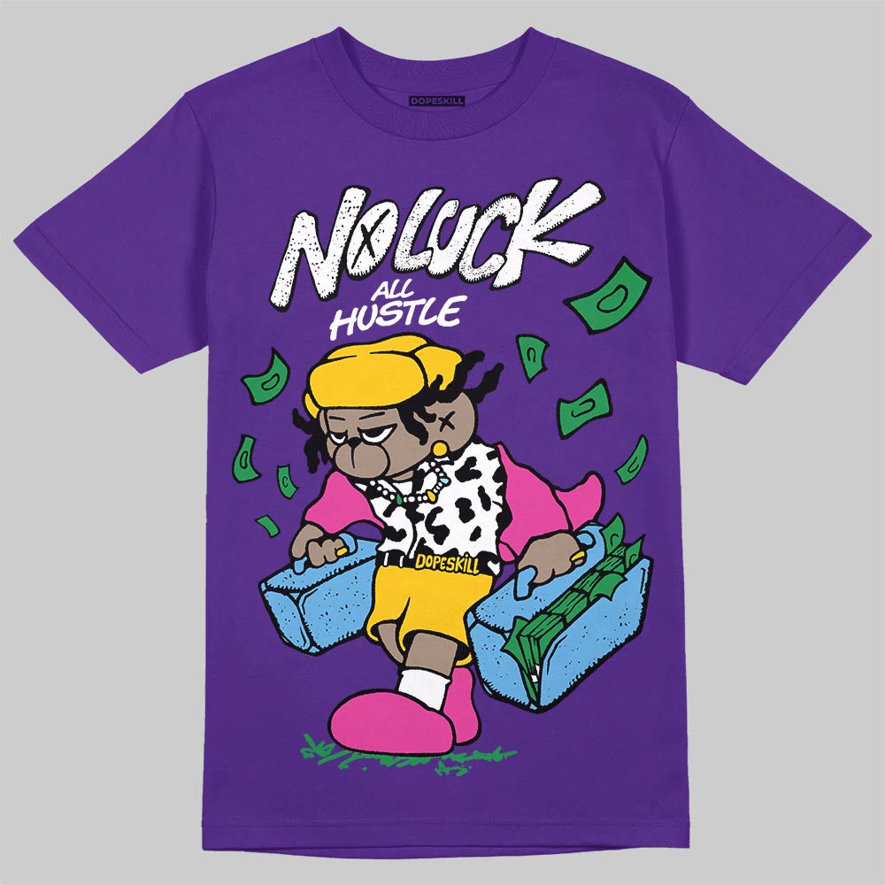 PURPLE Collection DopeSkill T-Shirt No Luck, All Hustle Graphic