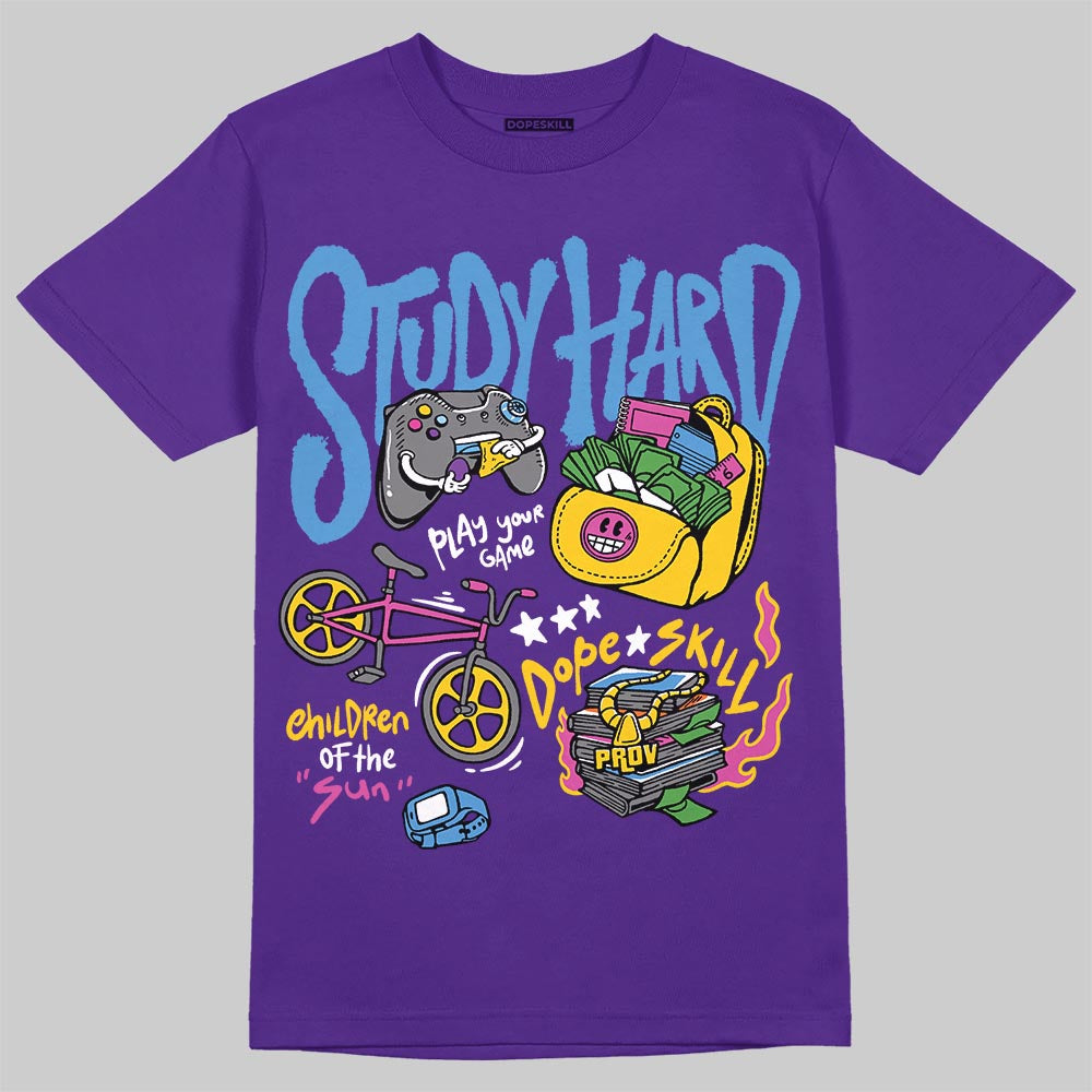 PURPLE Collection DopeSkill T-Shirt Study Hard Graphic