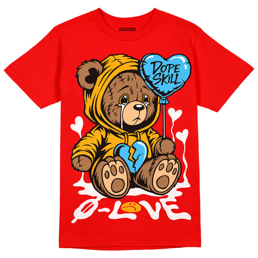 Red Collection DopeSkill Red T-shirt Broken Bear Graphic