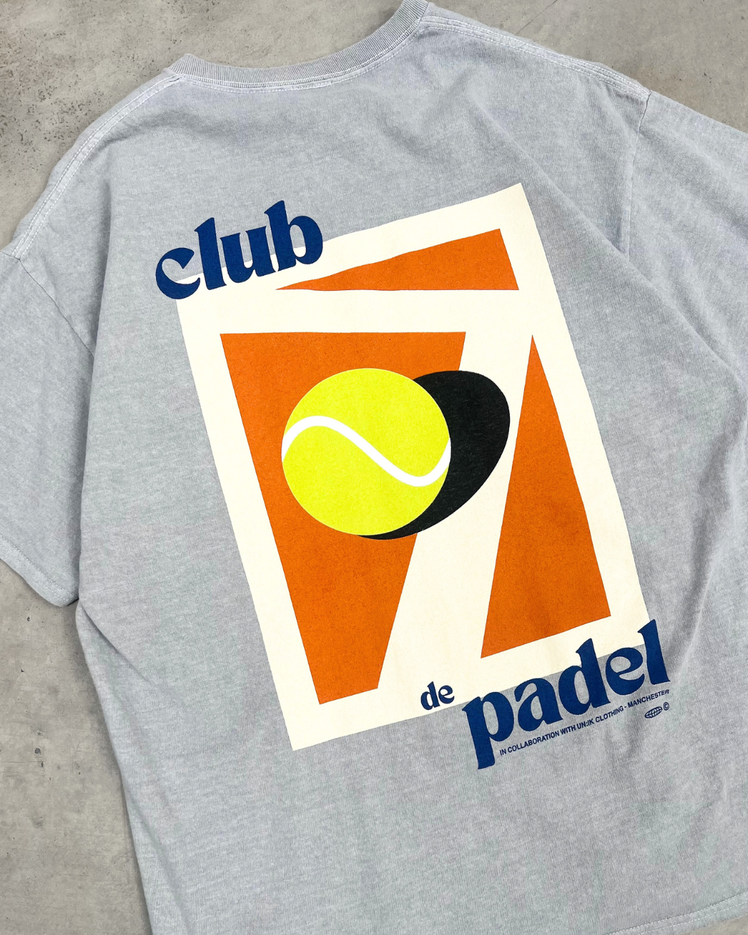 Club de Padel 'Summer Court' Vintage Washed Tee - Ash
