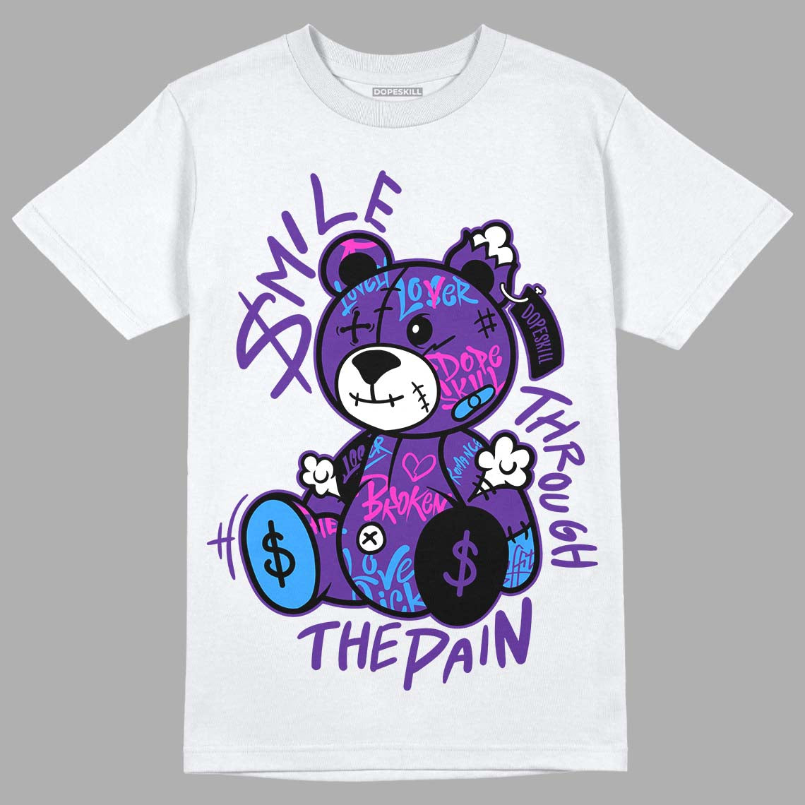 PURPLE Collection DopeSkill T-Shirt Smile Through The Pain Graphic