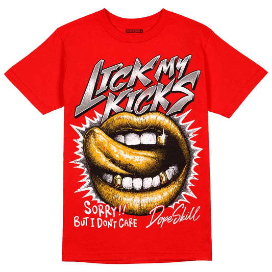 Red Collection DopeSkill Red T-shirt Lick My Kicks Graphic
