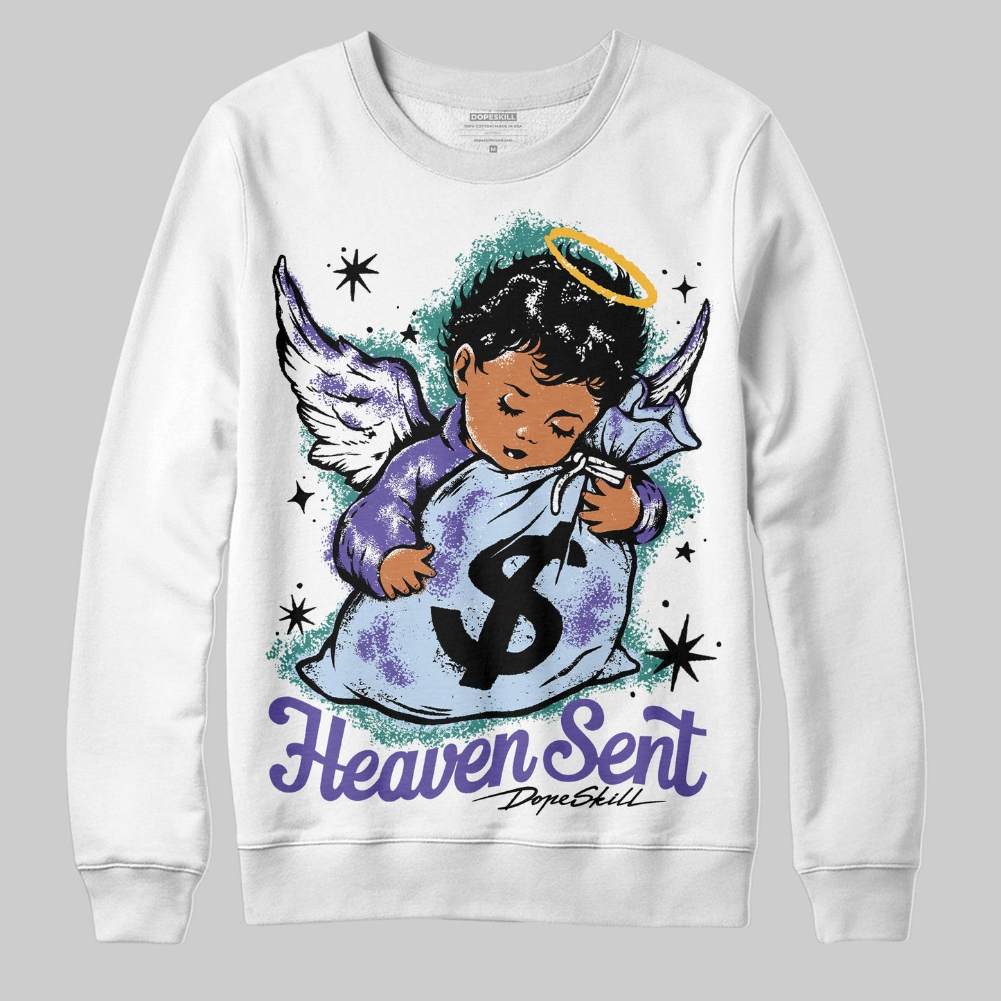 Grape 5s DopeSkill Sweatshirt Heaven Sent Graphic