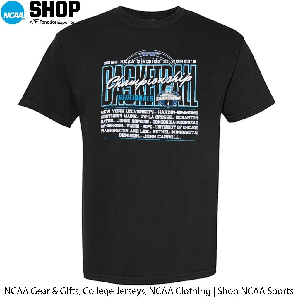 16 Teams 2026 NCAA Division III Women’s Basketball Championship Sectionals T-Shirt