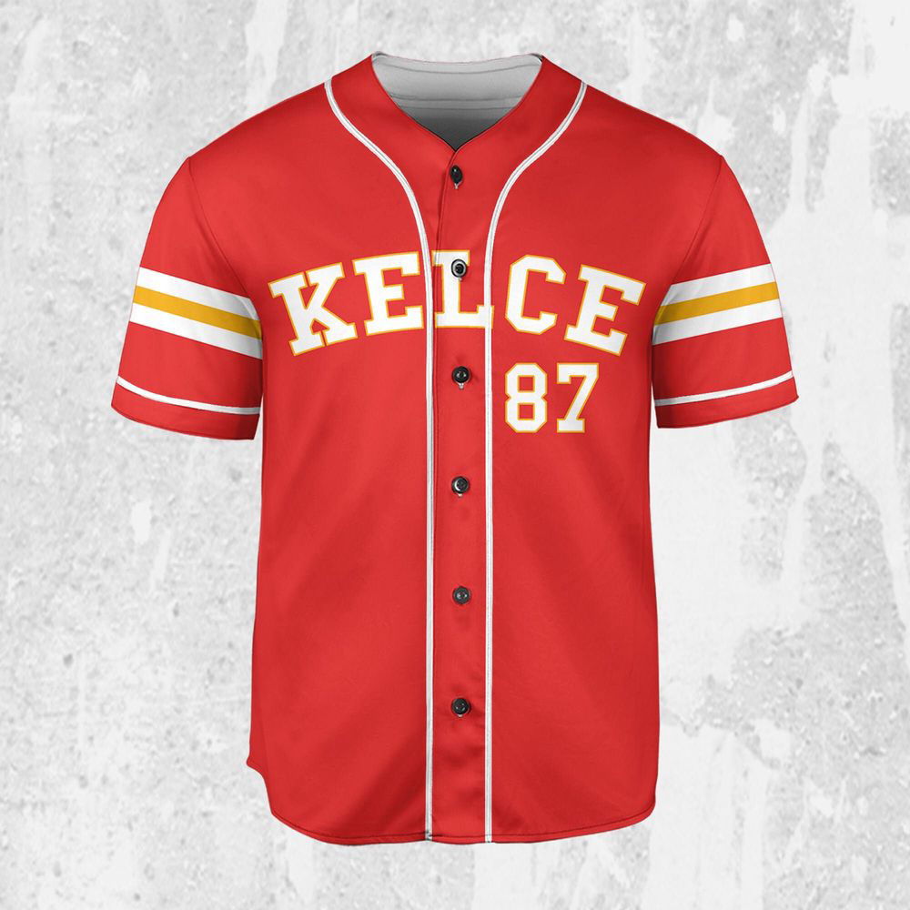 Personalize Travis Kelce Baseball Jersey Red Jersey - lylyprint.com